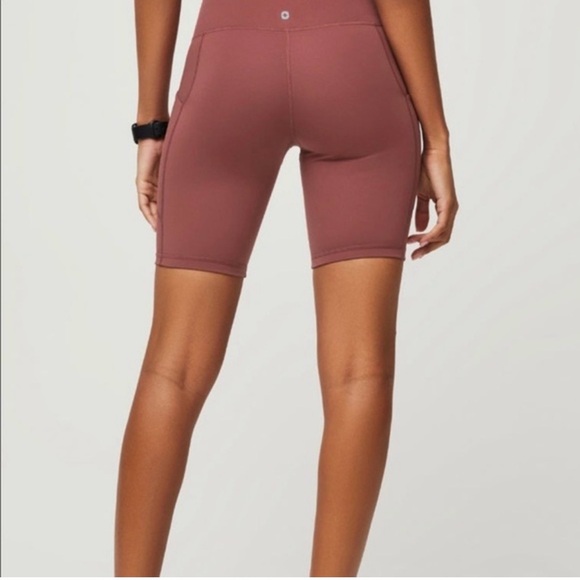 Figs Biker Shorts in Mauve Brown - Picture 3 of 7